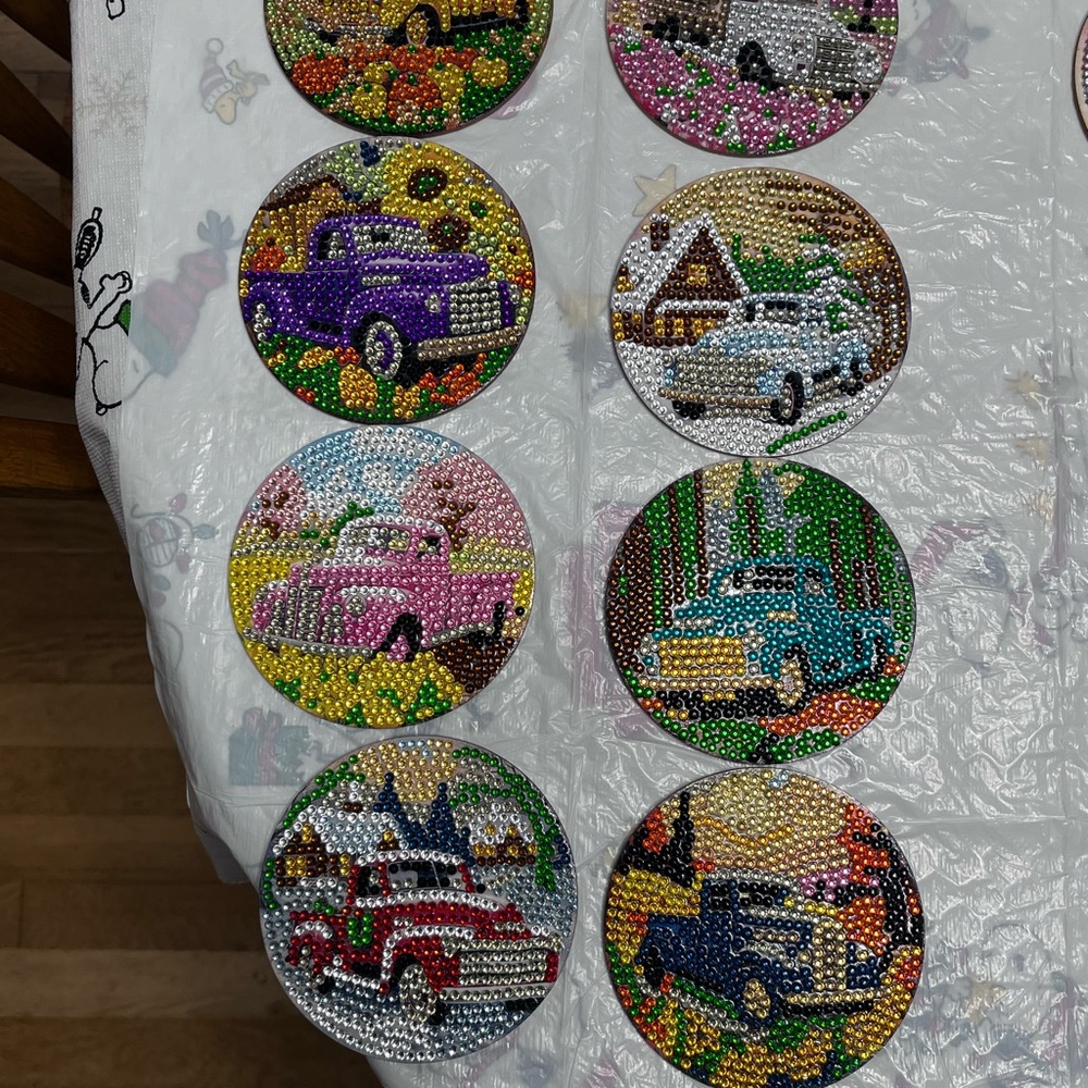 Colorful Beaded Coasters Set